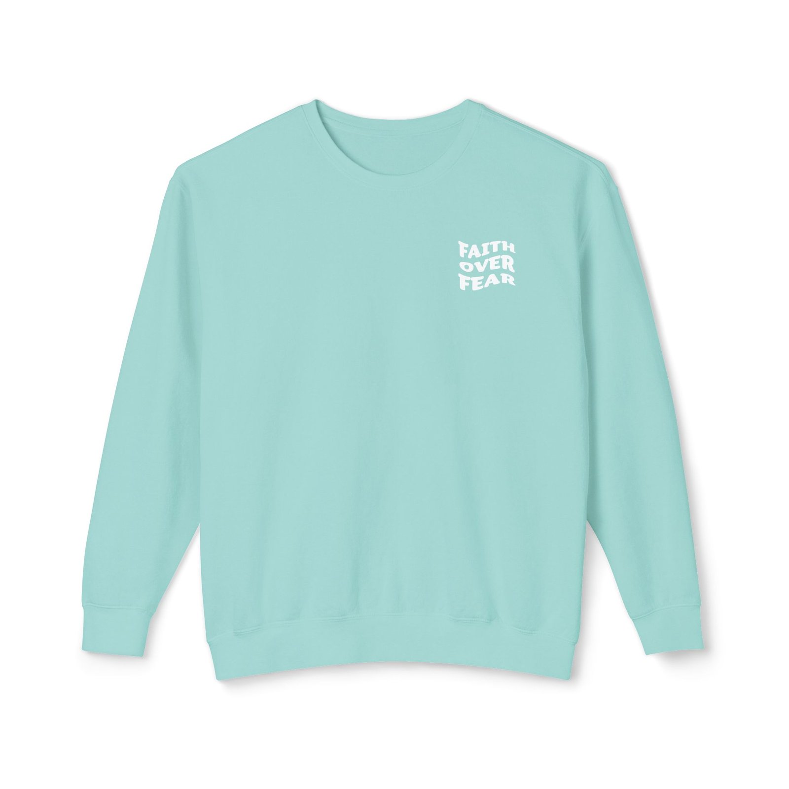 Faith Over Fear (Psalm 56:3) Warp Lightweight Crewneck Sweatshirt - Image 10