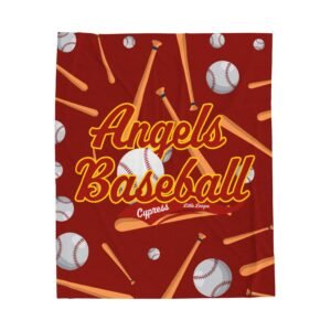 Baseball Team Balls & Bat Pattern - Personalized Plush Throw Blanket