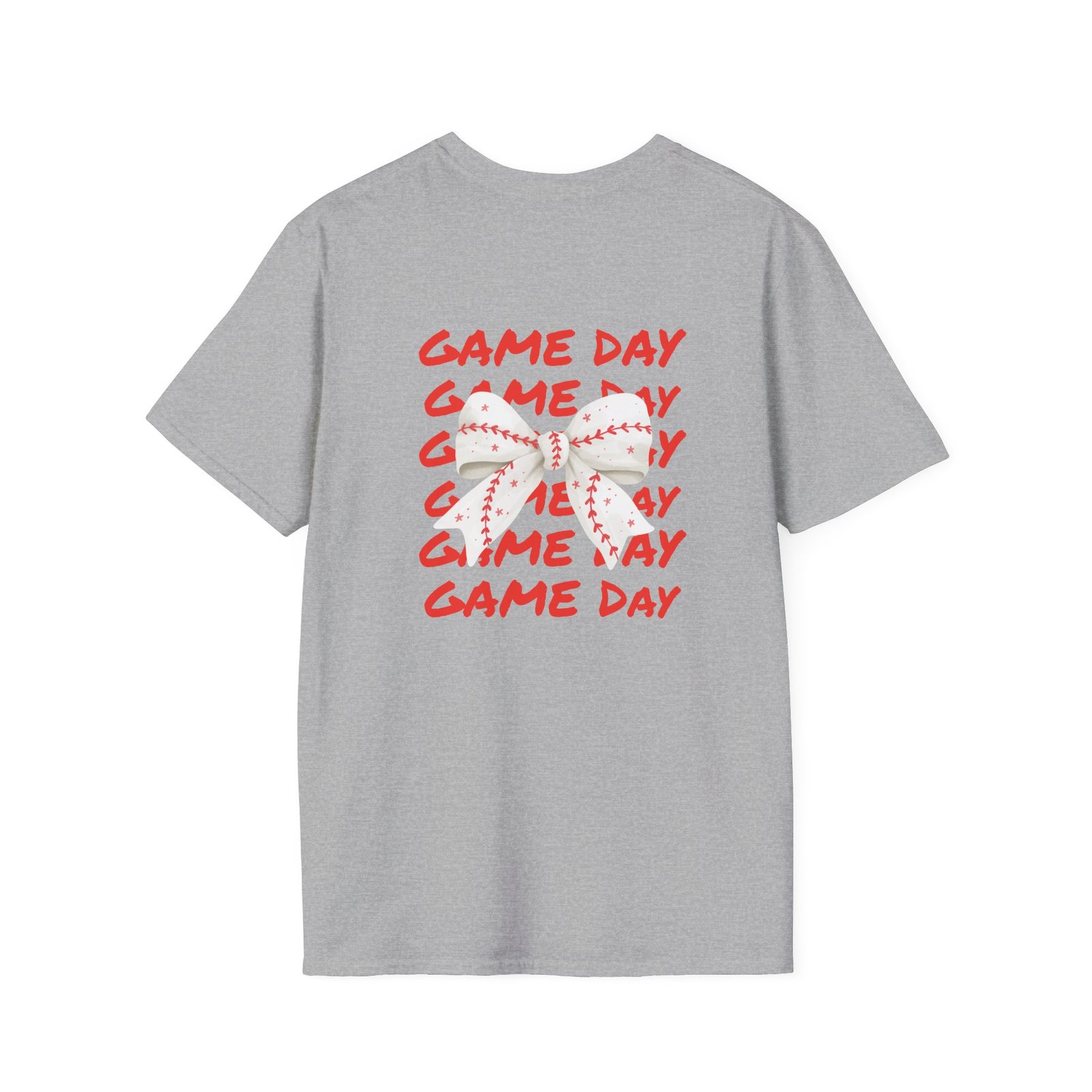 Custom Game Day Baseball Bow Personalized T-Shirt - Image 8