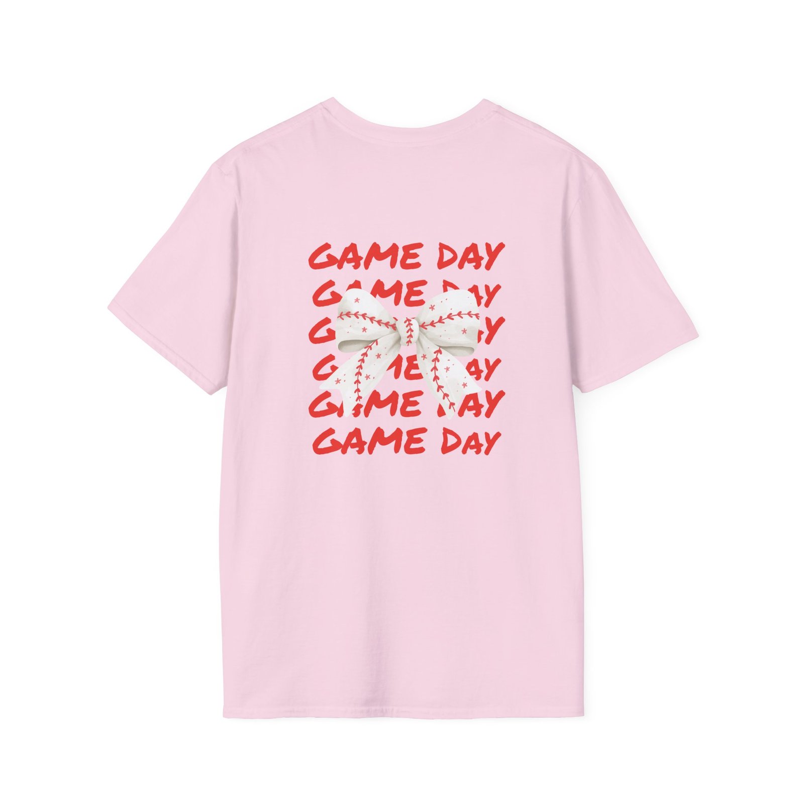 Custom Game Day Baseball Bow Personalized T-Shirt - Image 10