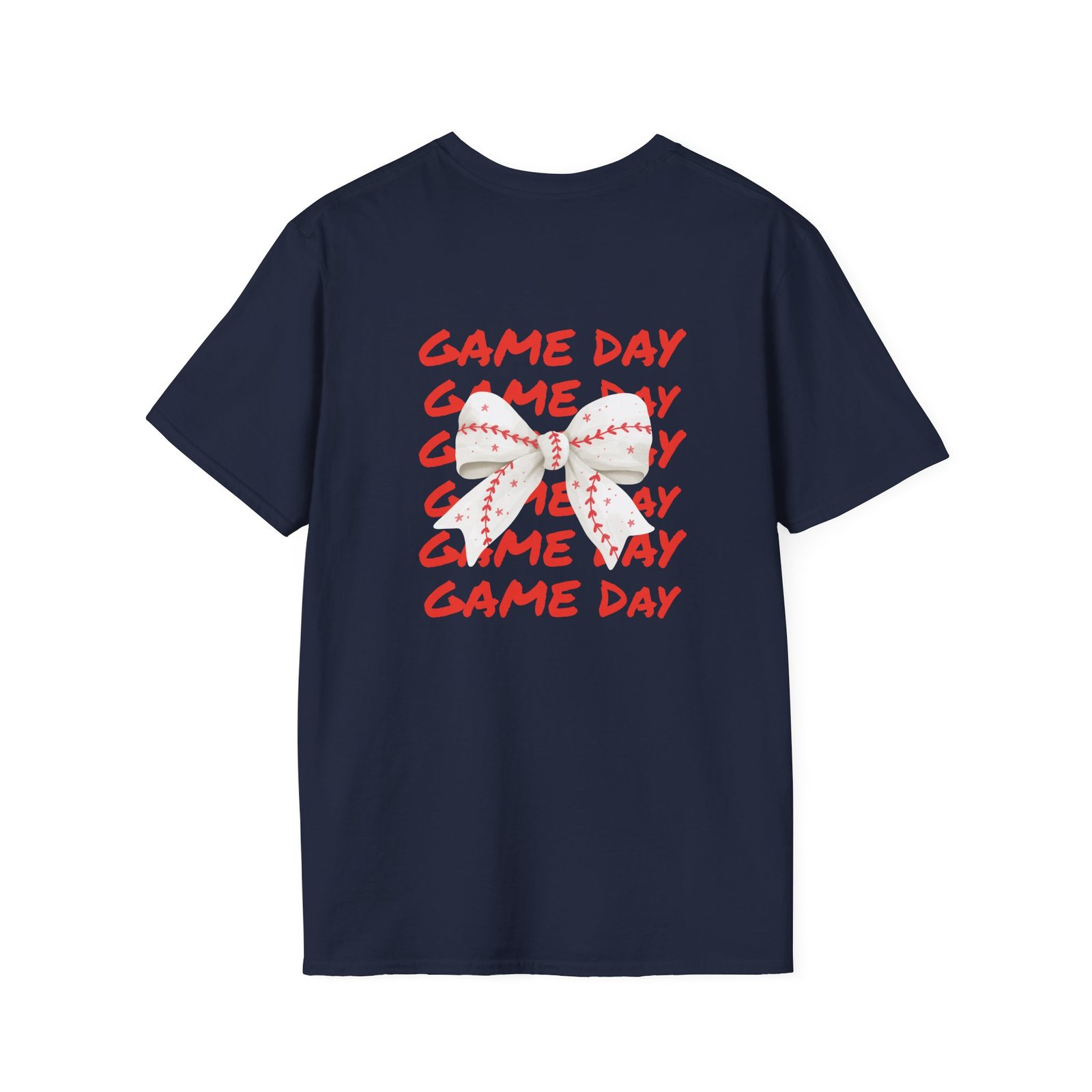 Custom Game Day Baseball Bow Personalized T-Shirt - Image 16