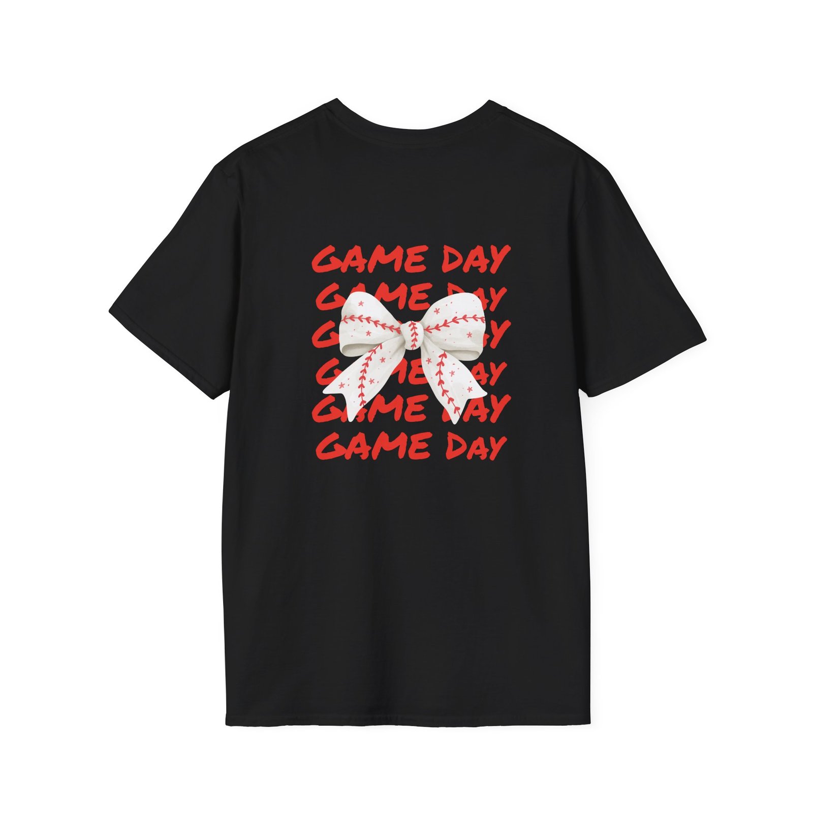 Custom Game Day Baseball Bow Personalized T-Shirt