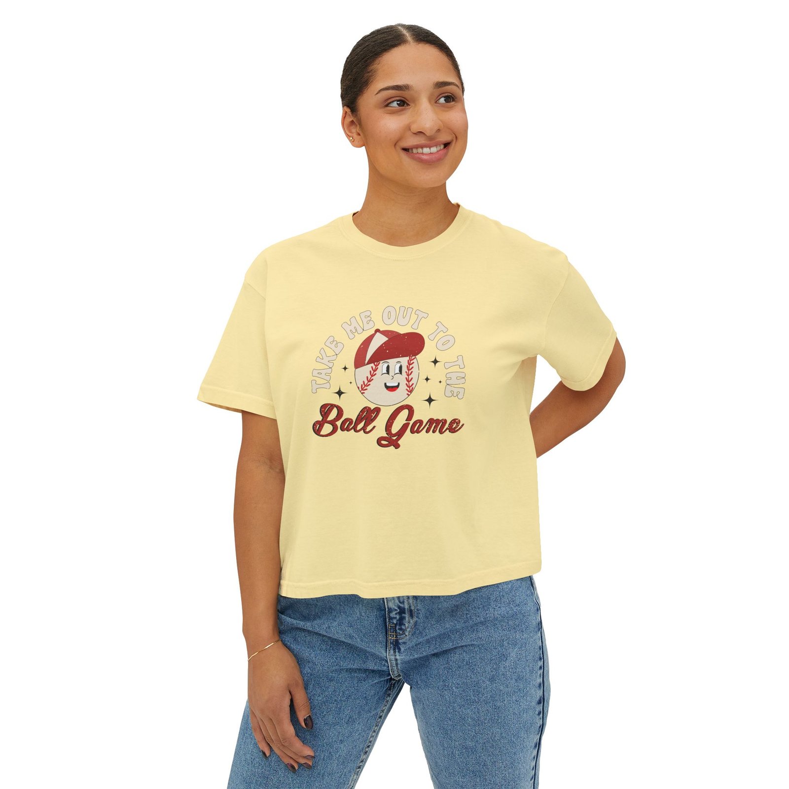 Take Me Out to the Ball Game Women's Boxy Tee - Image 6