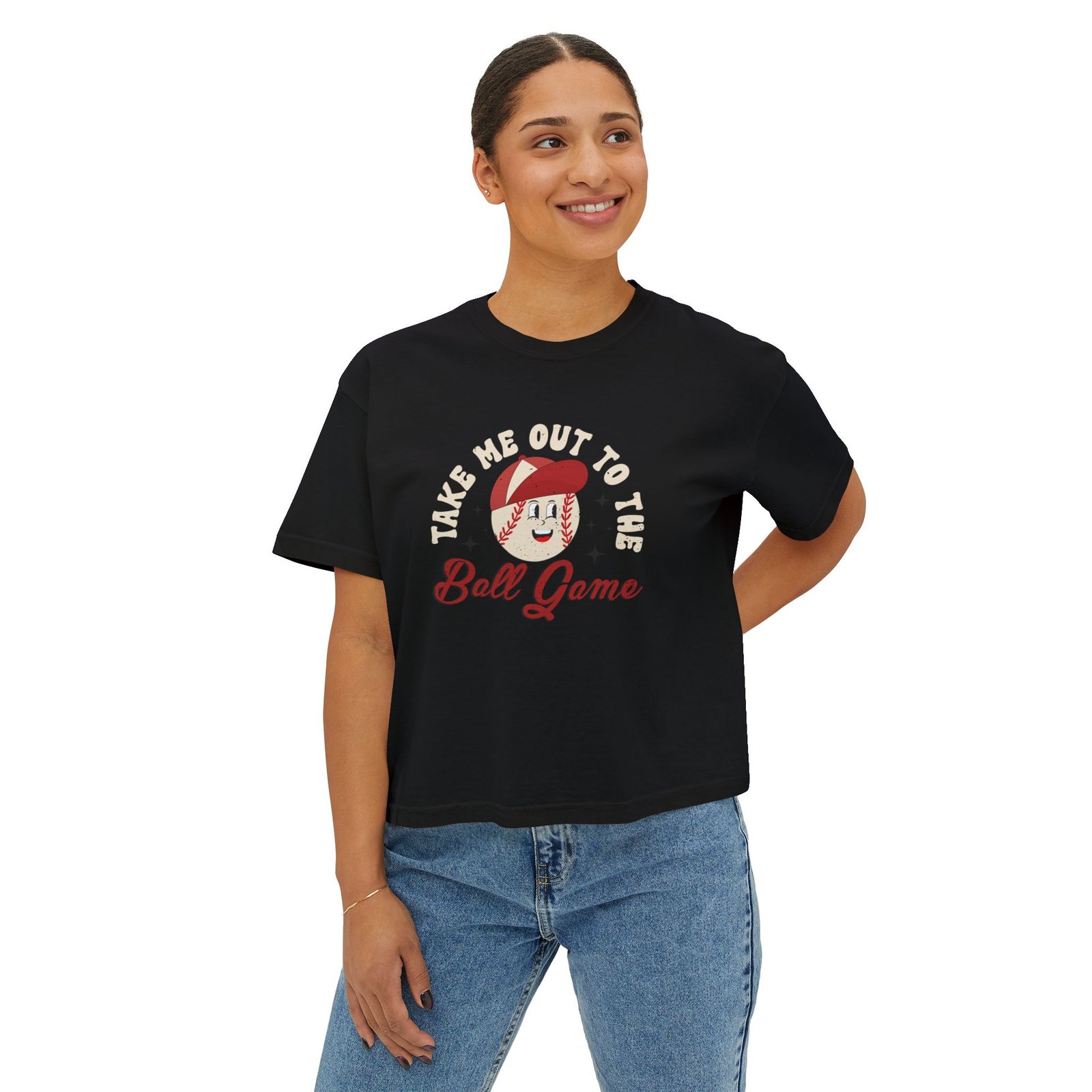 Take Me Out to the Ball Game Women's Boxy Tee - Image 2