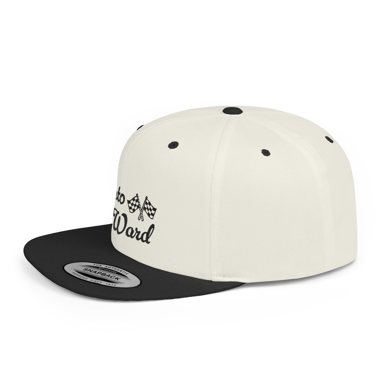 Pato Oward Checkered Flag Flat Bill Snapback Cap - Image 3