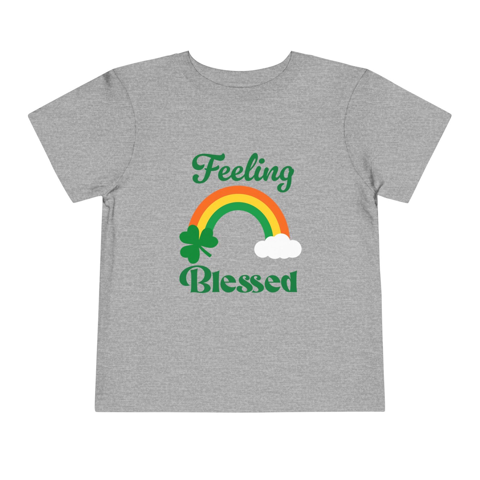 Feeling Blessed Shamrock Clover Rainbow St Patrick Toddler T-Shirt - Image 3