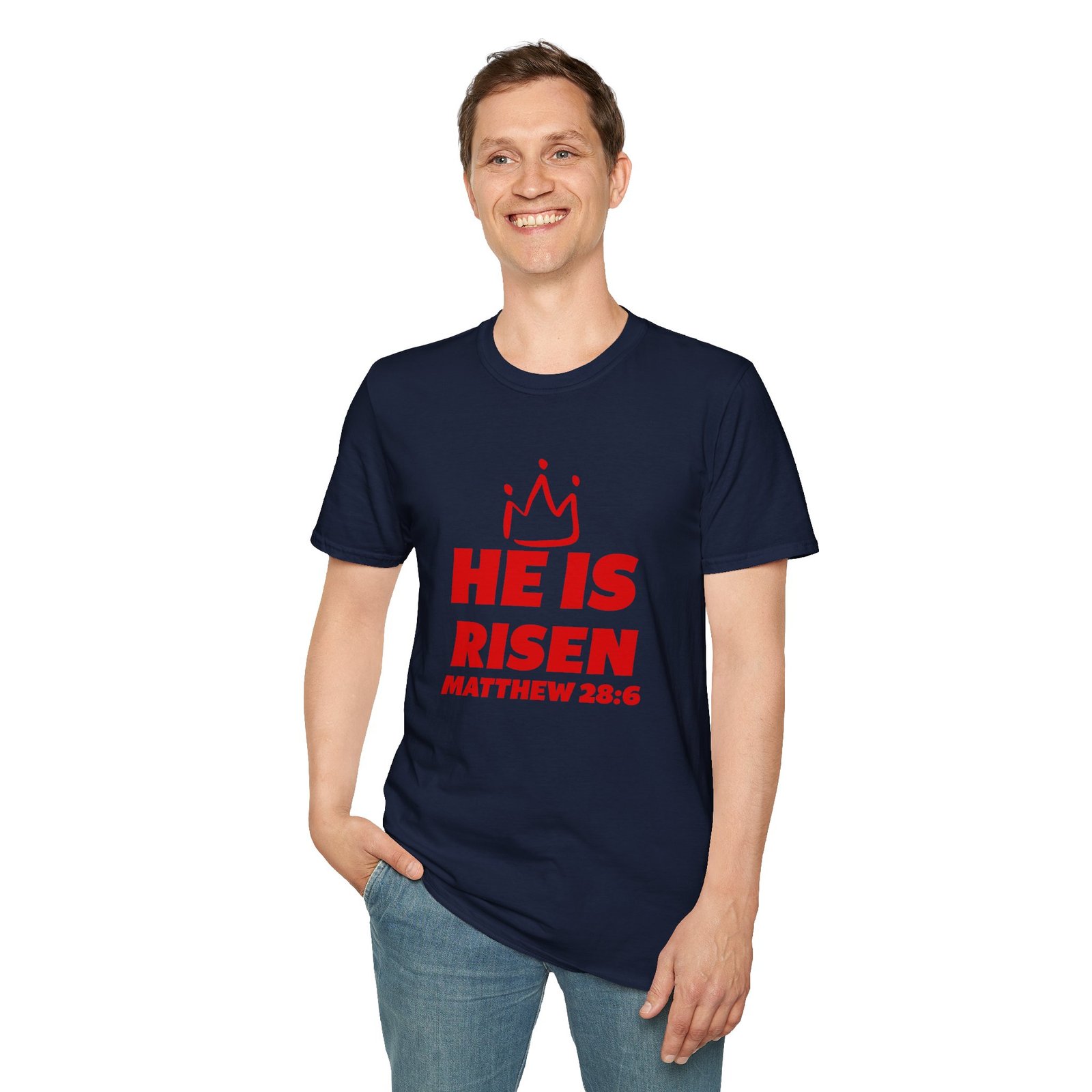 He is Risen Matthew 28:6 Crown Easter T-Shirt - Image 2