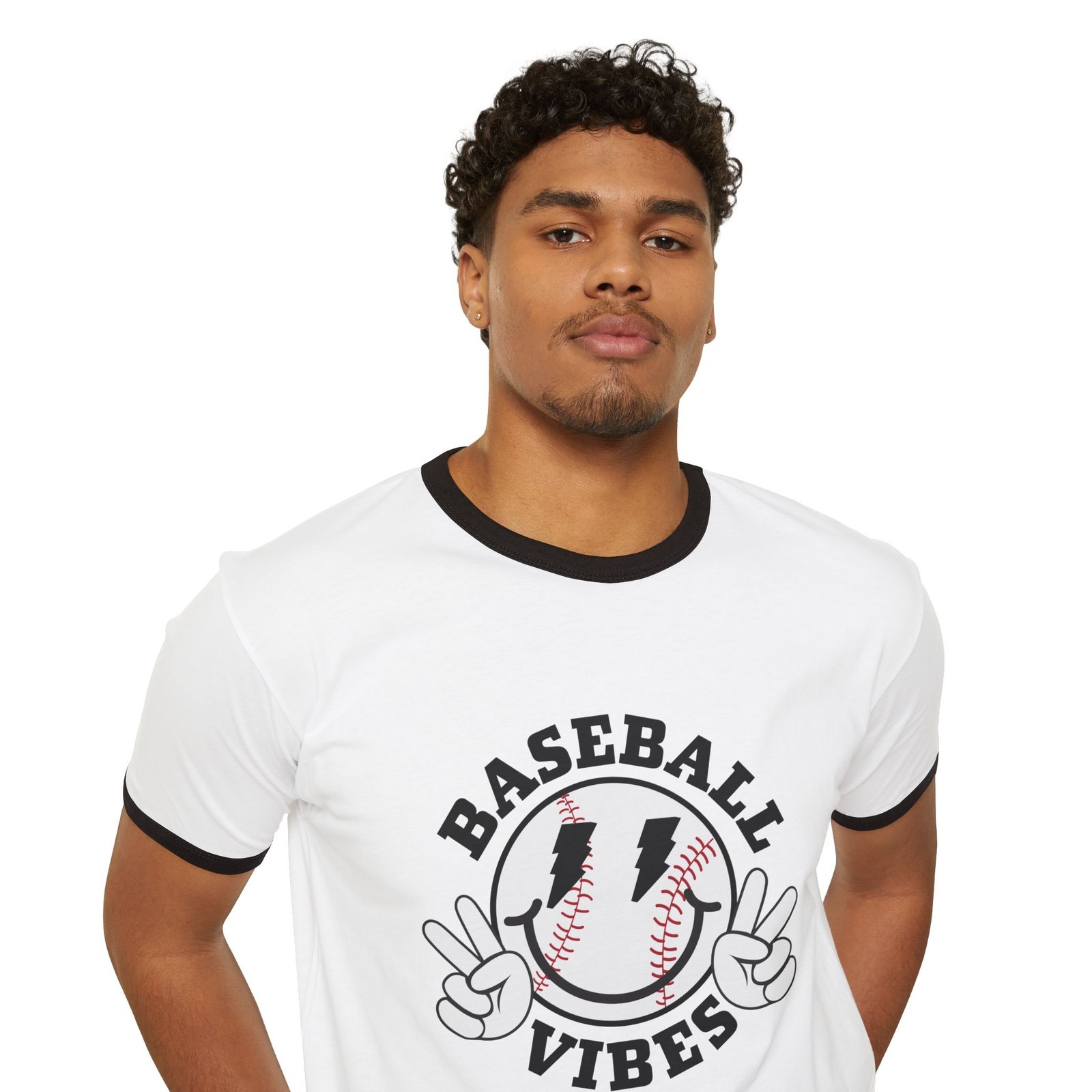 Baseball Vibes Cotton Ringer T-Shirt - Image 8