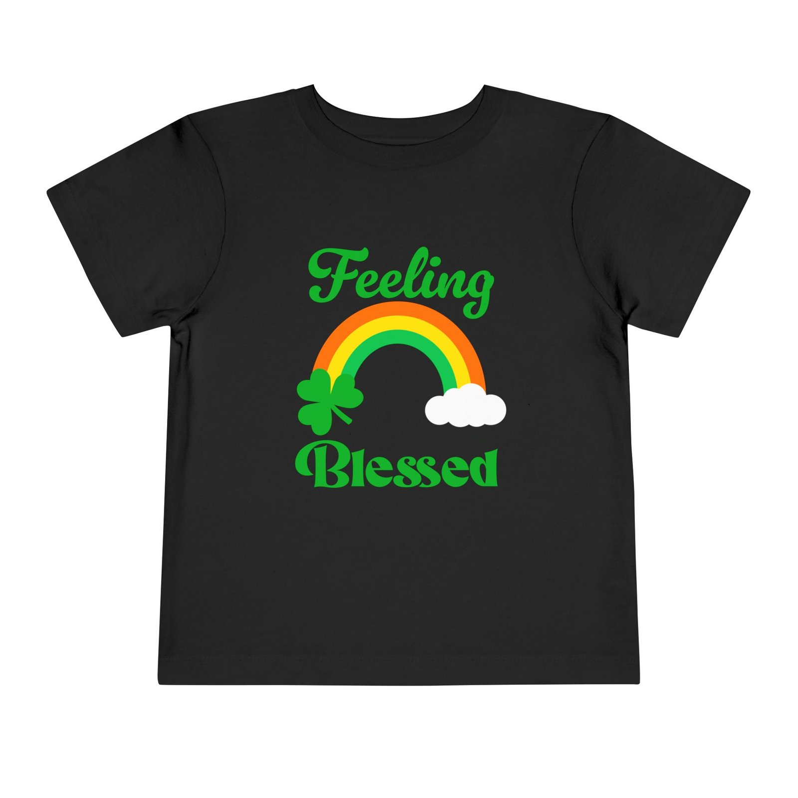 Feeling Blessed Shamrock Clover Rainbow St Patrick Toddler T-Shirt - Image 4