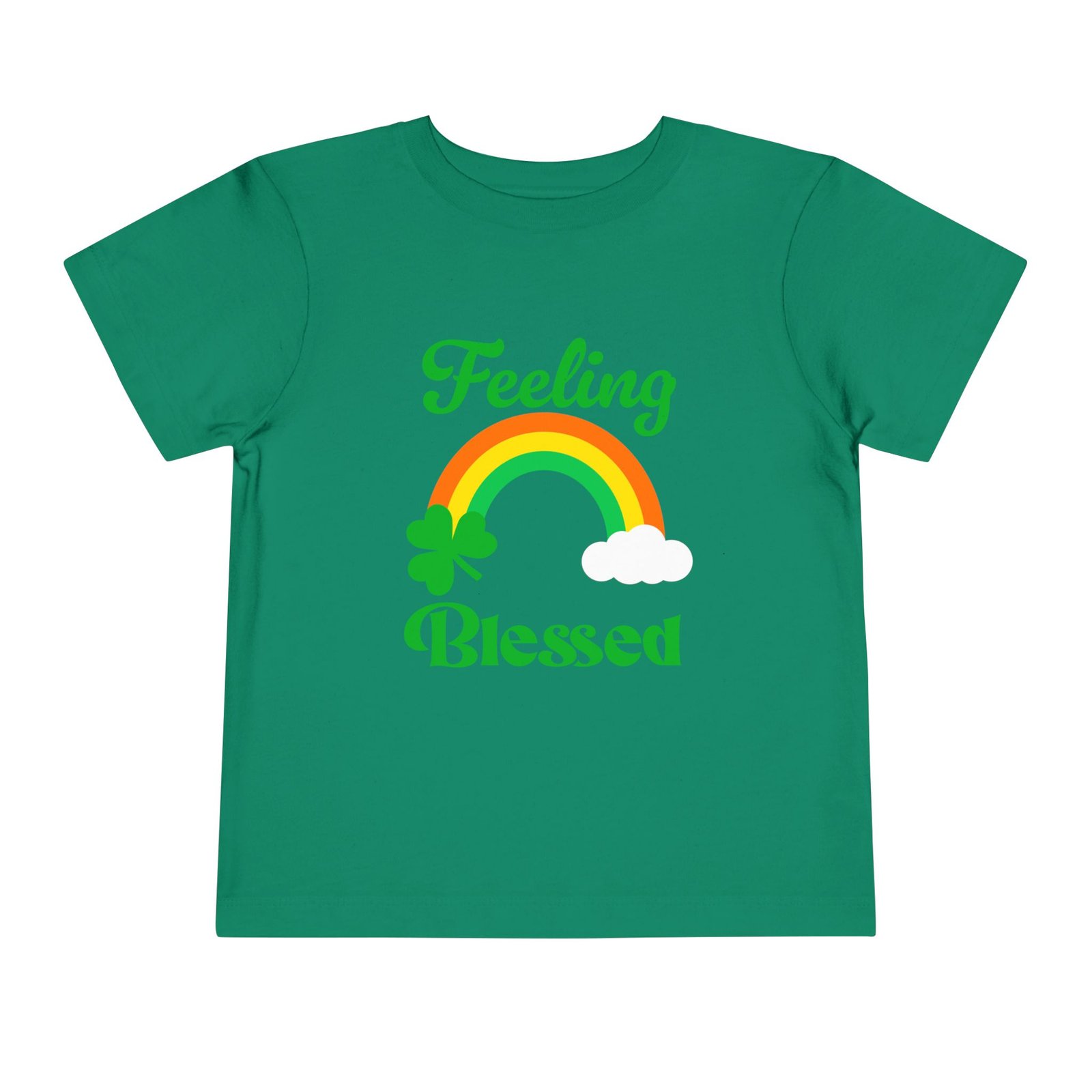 Feeling Blessed Shamrock Clover Rainbow St Patrick Toddler T-Shirt