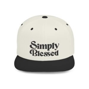 Simply Blessed Flat Bill Snapback Cap - Embroidery