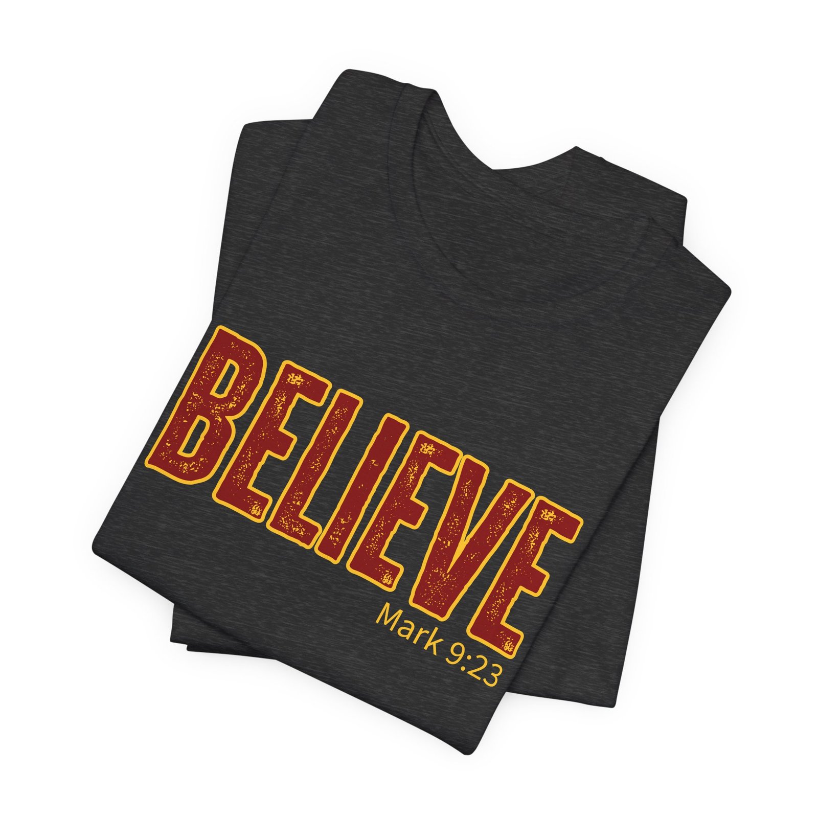 Believe Bible Verse Mark 9:23 T-Shirt - Image 2
