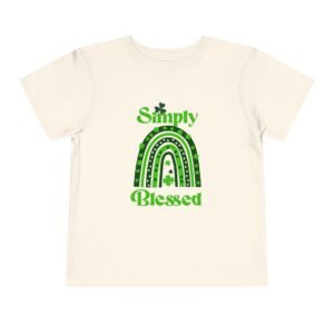 Simply Blessed Boho Green Rainbow Shamrock Clover St Patrick Toddler T-Shirt