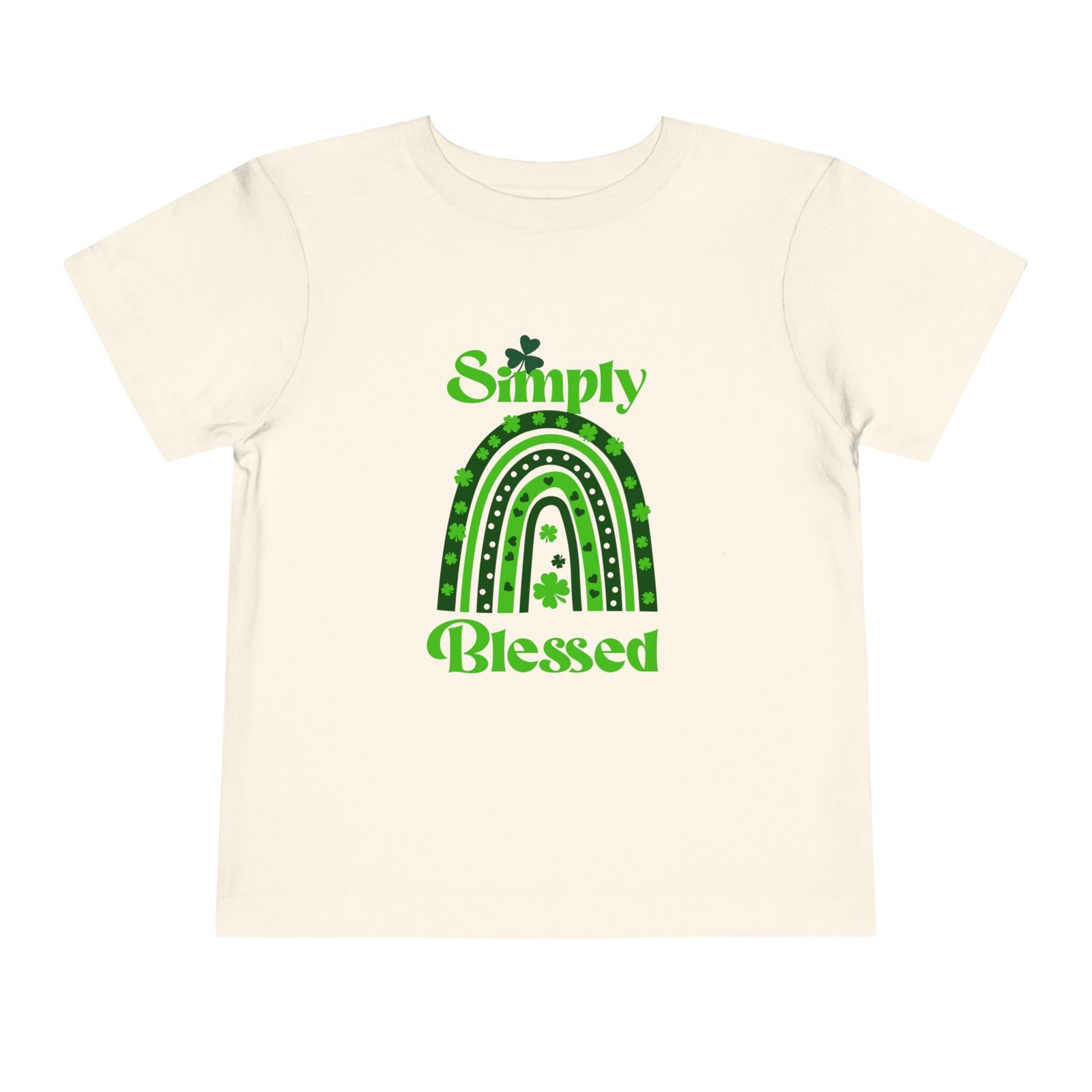 Simply Blessed Boho Green Rainbow Shamrock Clover St Patrick Toddler T-Shirt