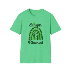 Simply Blessed Green Boho Rainbow Shamrock Clover St Patrick T-Shirt