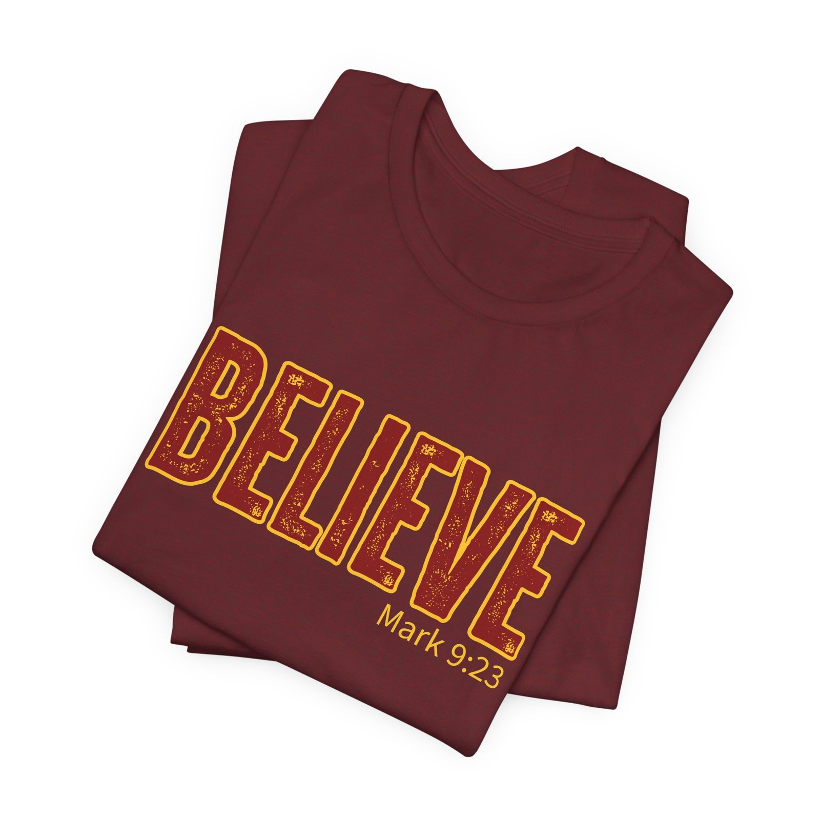Believe Bible Verse Mark 9:23 T-Shirt - Image 6