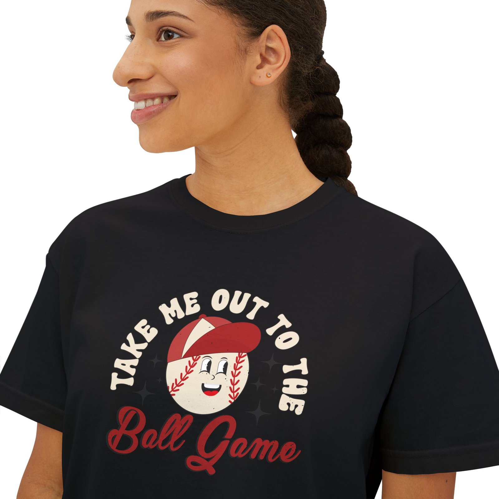Take Me Out to the Ball Game Women's Boxy Tee - Image 3