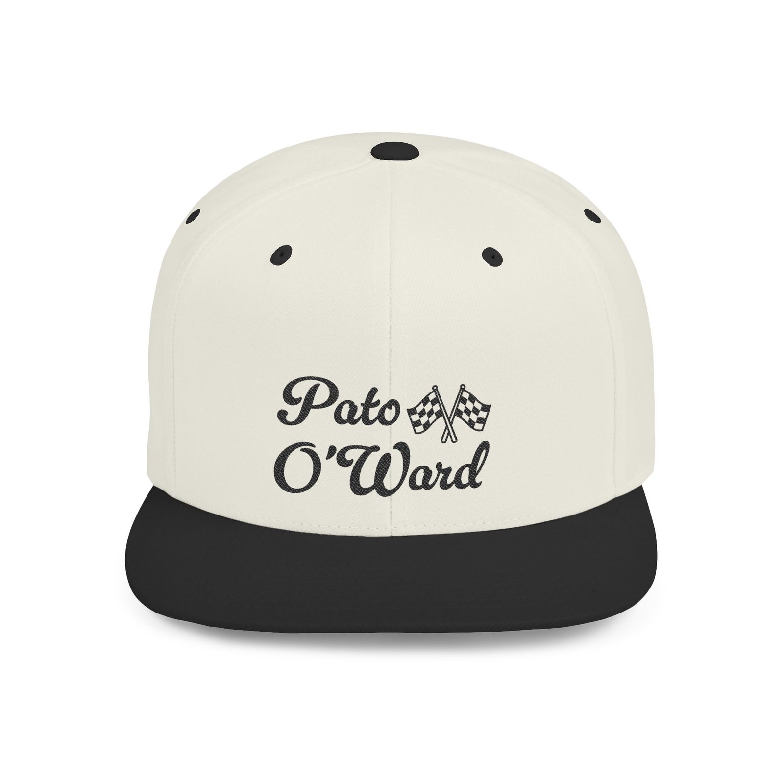 Pato Oward Checkered Flag Flat Bill Snapback Cap