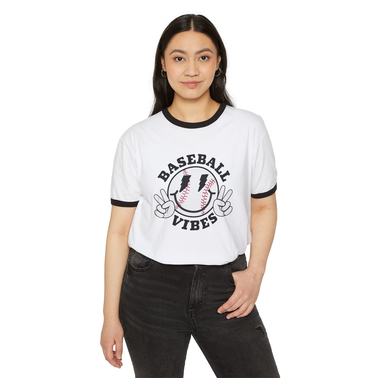 Baseball Vibes Cotton Ringer T-Shirt - Image 7