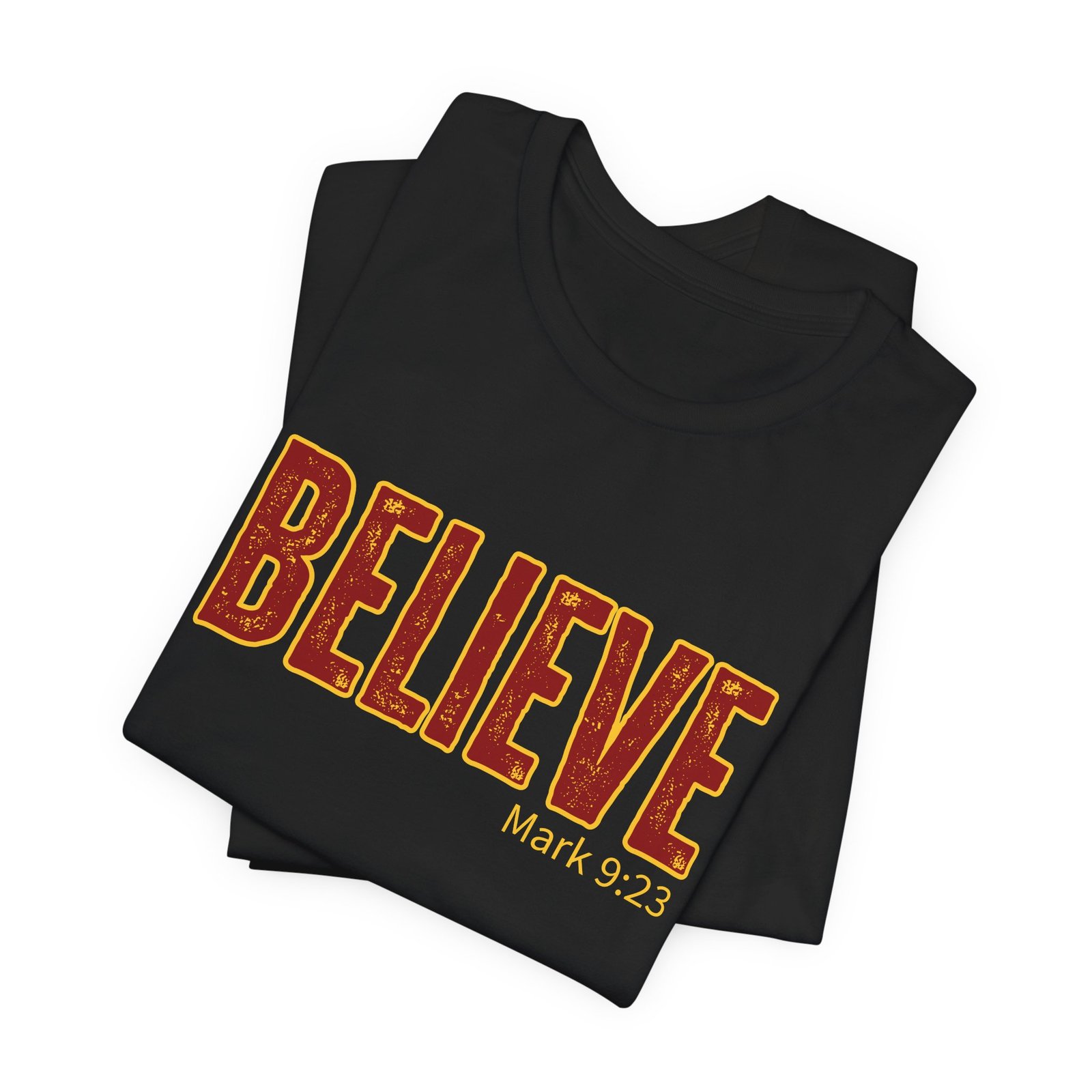 Believe Bible Verse Mark 9:23 T-Shirt - Image 9