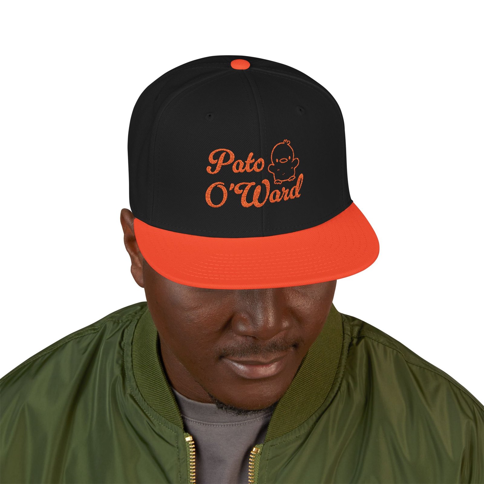 Pato Oward Dukie-Patito Mexico Flag Flat Bill Snapback Cap (Embroidery) - Front & Back Print - Image 5