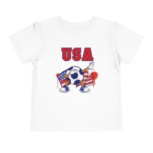 USA Soccer Ball Cartoon Dabbing Toddler T-Shirt
