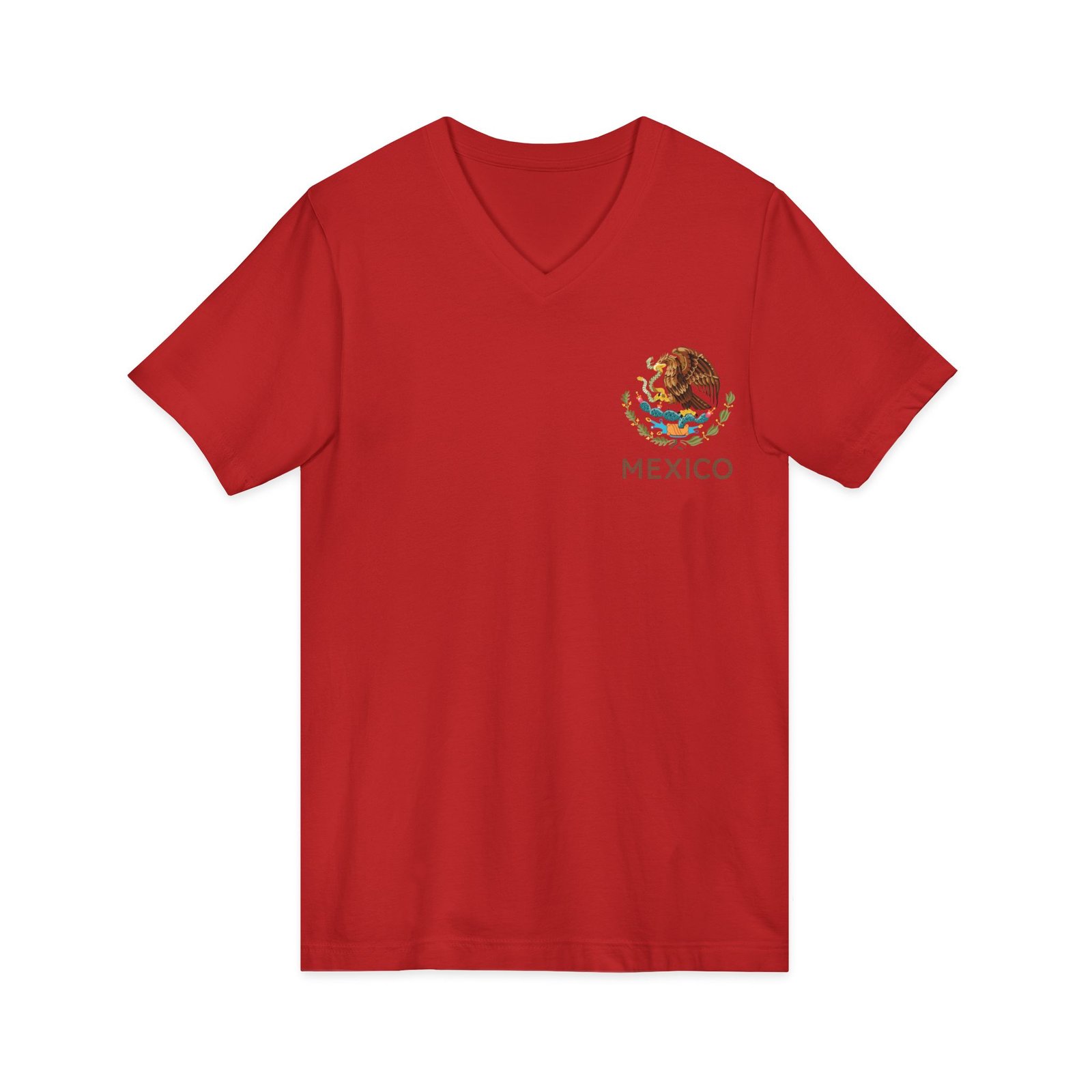 Mexico Coat of Arms Eagle V-Neck BellaCanvas Tee - Image 5