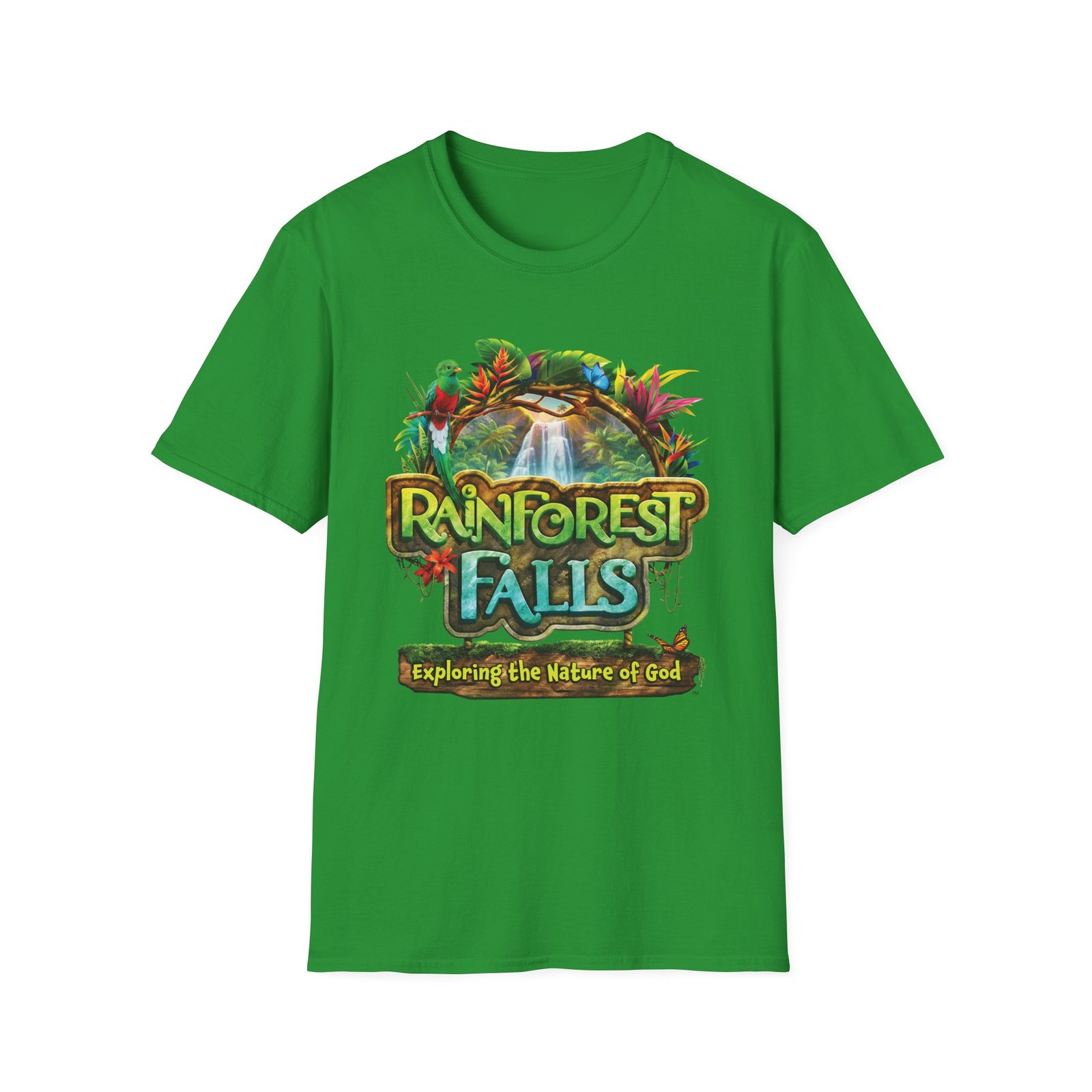 Rainforest Falls Vacation Bible School VBS Bible Camp Adult T-Shirt - Image 8