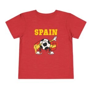 Spain Soccer Ball Cartoon Dabbing Toddler T-Shirt