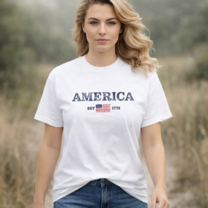 America 1776 T-Shirt — Vintage Flag Patriotic Tee