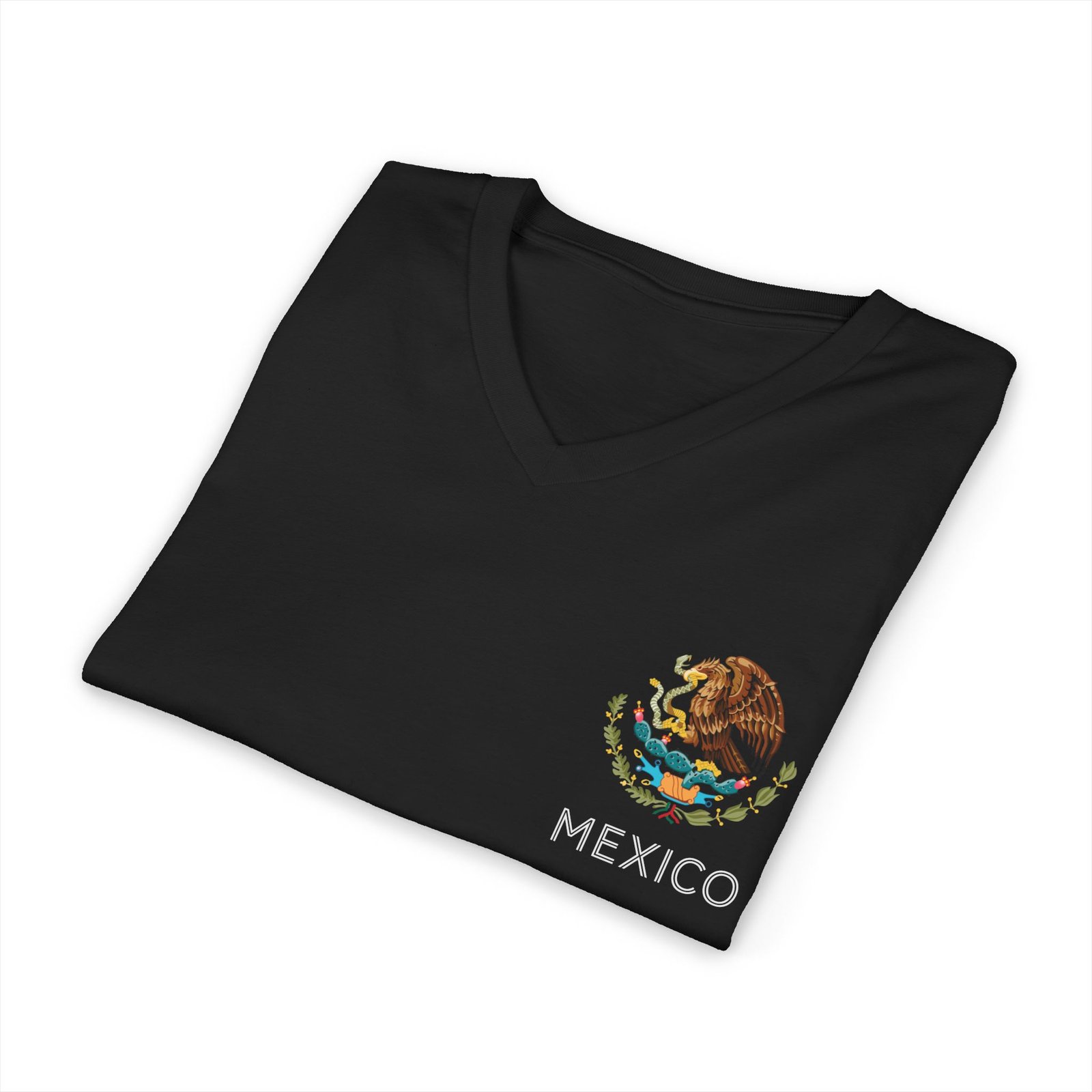 Mexico Coat of Arms Eagle V-Neck BellaCanvas Tee - Image 4