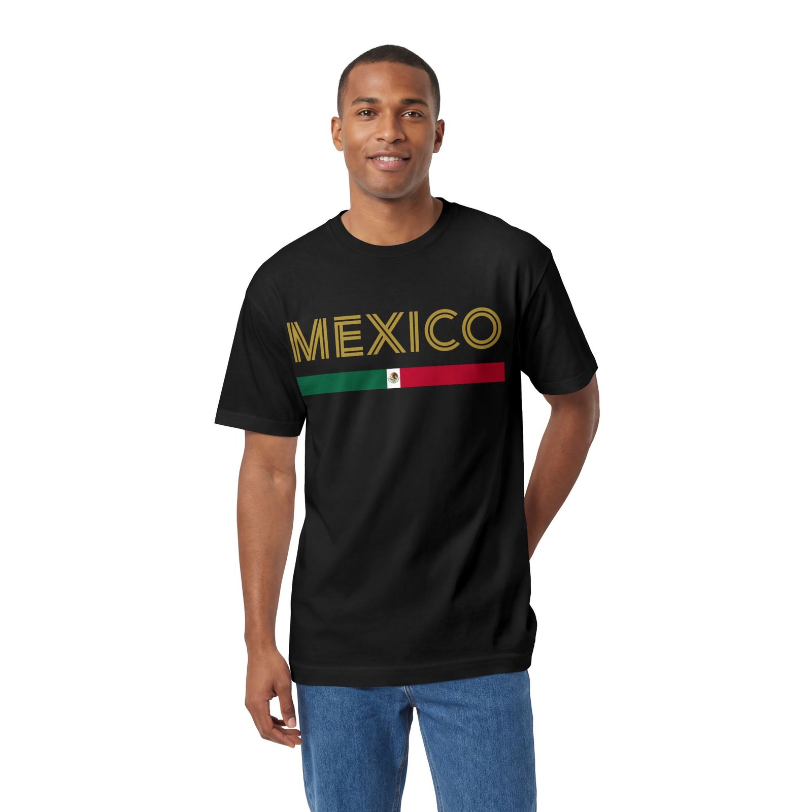 Mexico Green White Red Flag Classic T-Shirt - Image 3