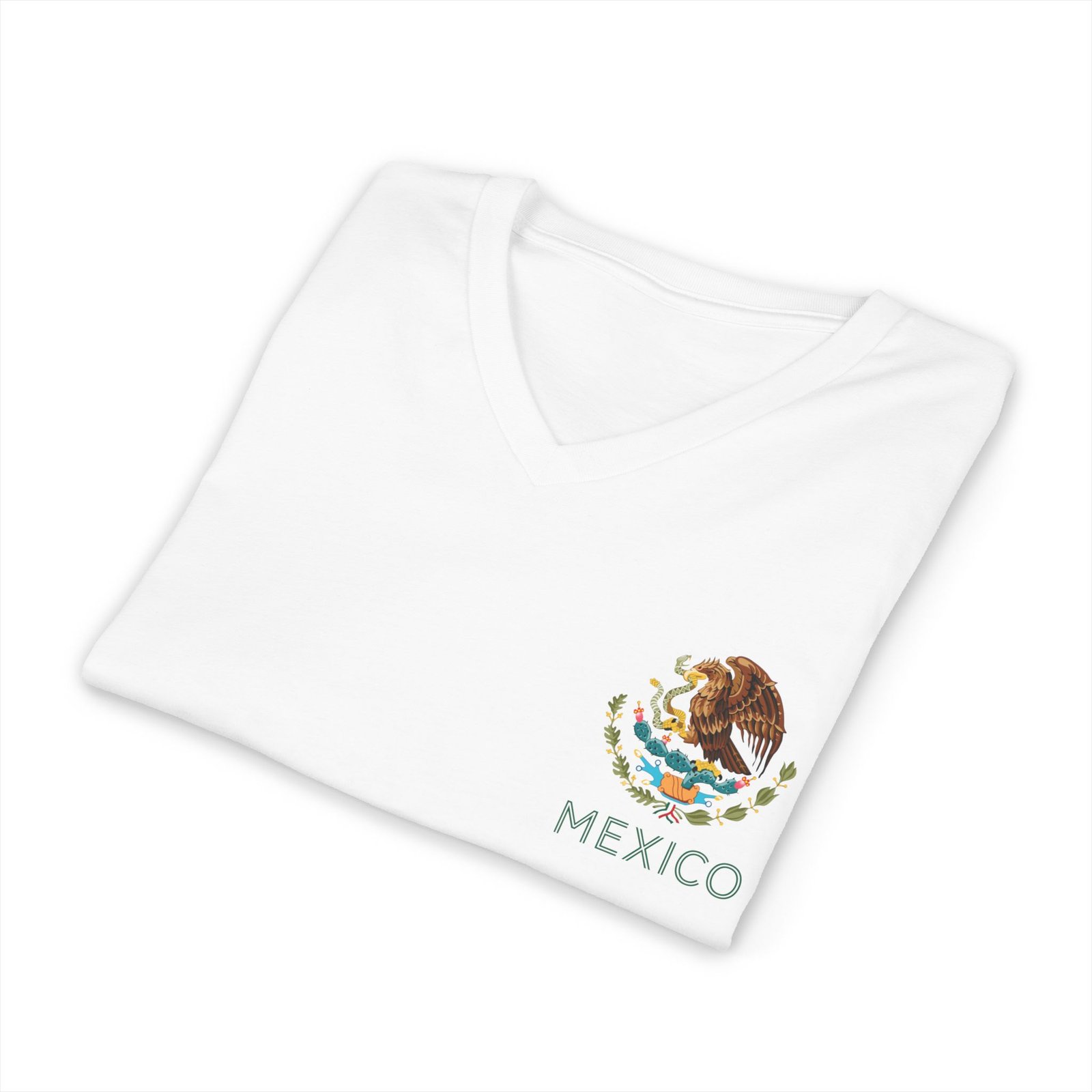 Mexico Coat of Arms Eagle V-Neck BellaCanvas Tee - Image 2