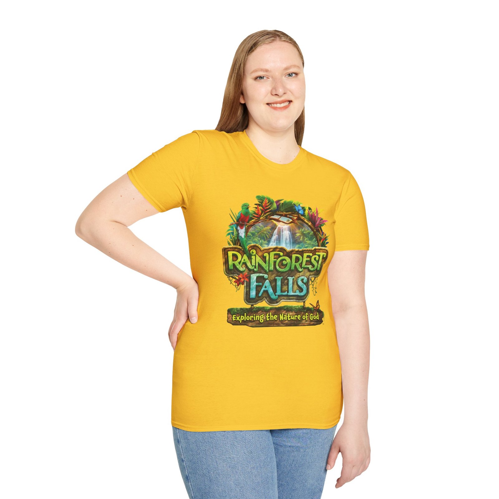 Rainforest Falls Vacation Bible School VBS Bible Camp Adult T-Shirt - Image 2