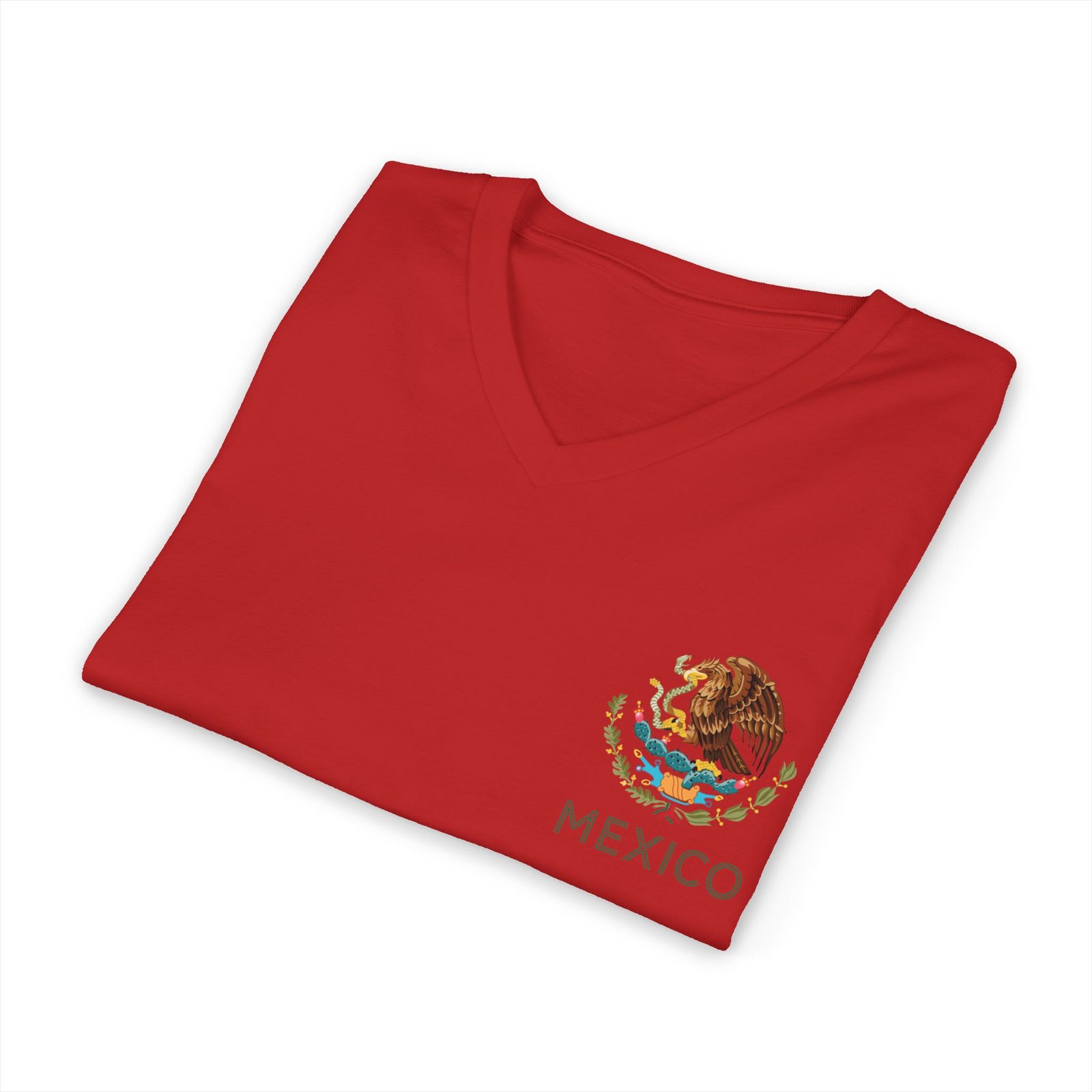 Mexico Coat of Arms Eagle V-Neck BellaCanvas Tee - Image 6