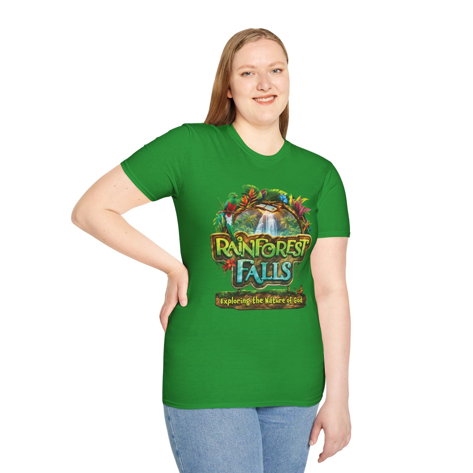 Rainforest Falls Vacation Bible School VBS Bible Camp Adult T-Shirt - Image 9