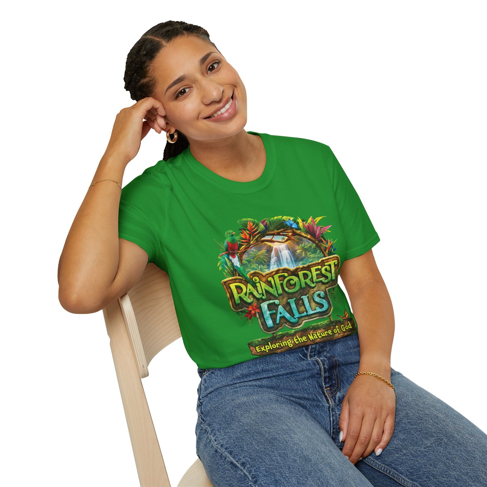 Rainforest Falls Vacation Bible School VBS Bible Camp Adult T-Shirt - Image 10