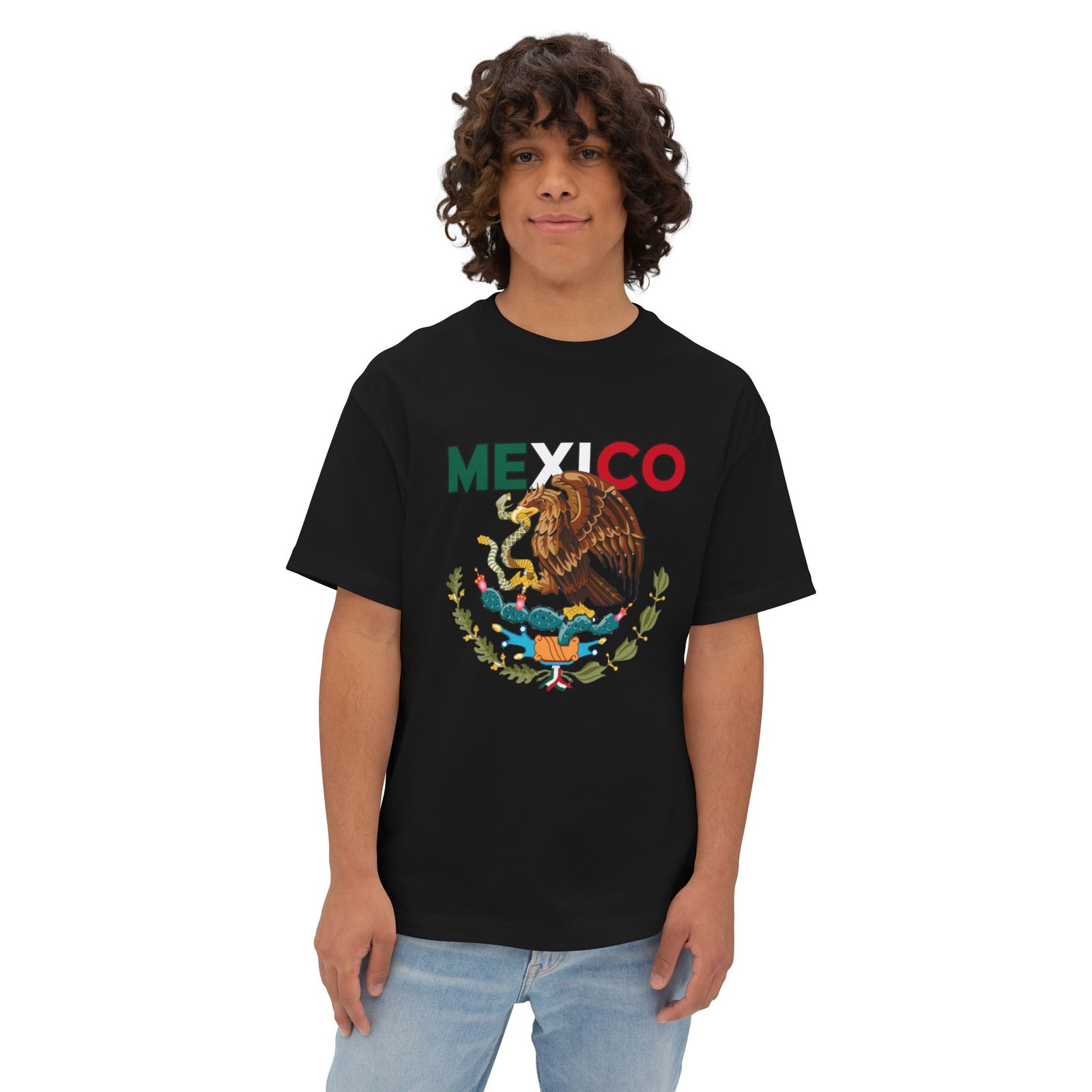 Mexico Coat of Arms Crest Eagle Oversized T-Shirt - Image 3