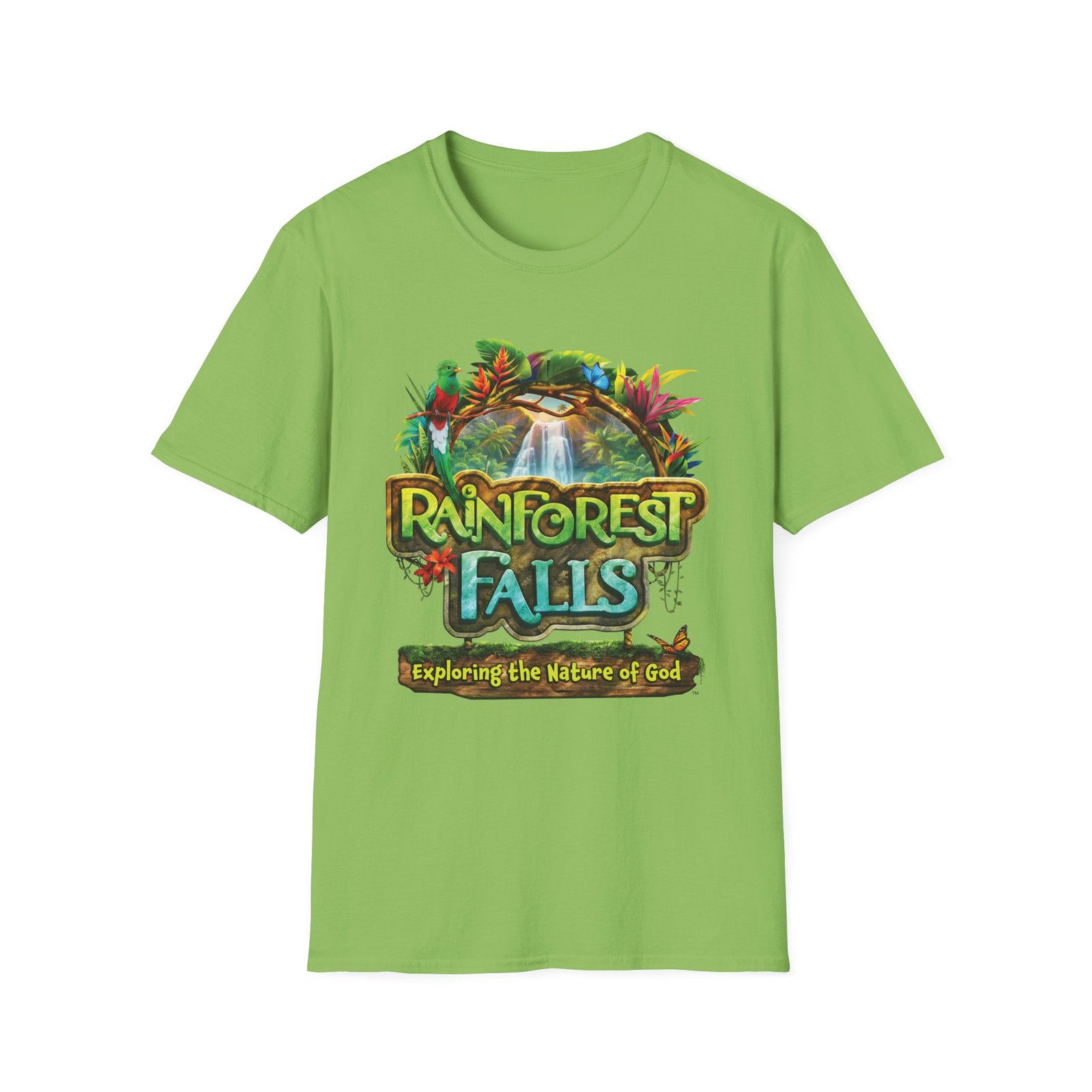 Rainforest Falls Vacation Bible School VBS Bible Camp Adult T-Shirt - Image 5