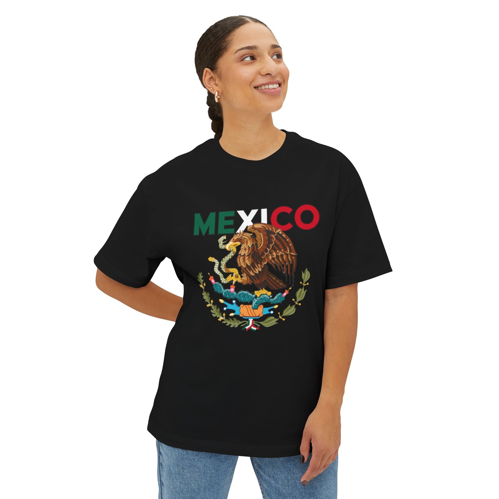 Mexico Coat of Arms Crest Eagle Oversized T-Shirt - Image 4