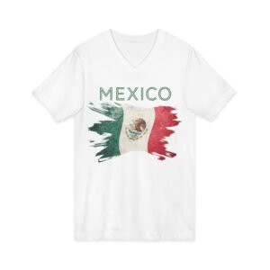 Mexico Shredded Vibe Flag V-Neck BellaCanvas T-Shirt