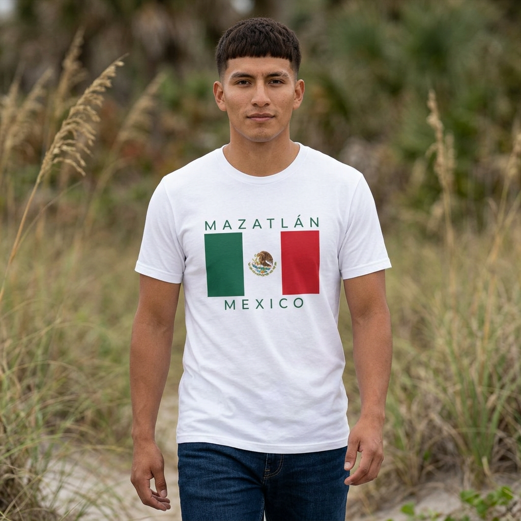 Mazatlán Mexico Flag T-Shirt — Mexico Team - Image 2