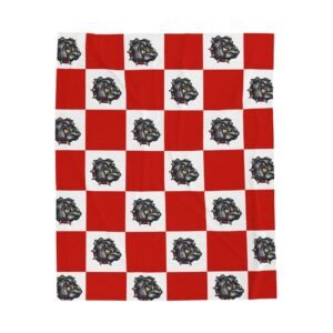 Bulldogs Checkered Red White Soft Plush Throw Blanket