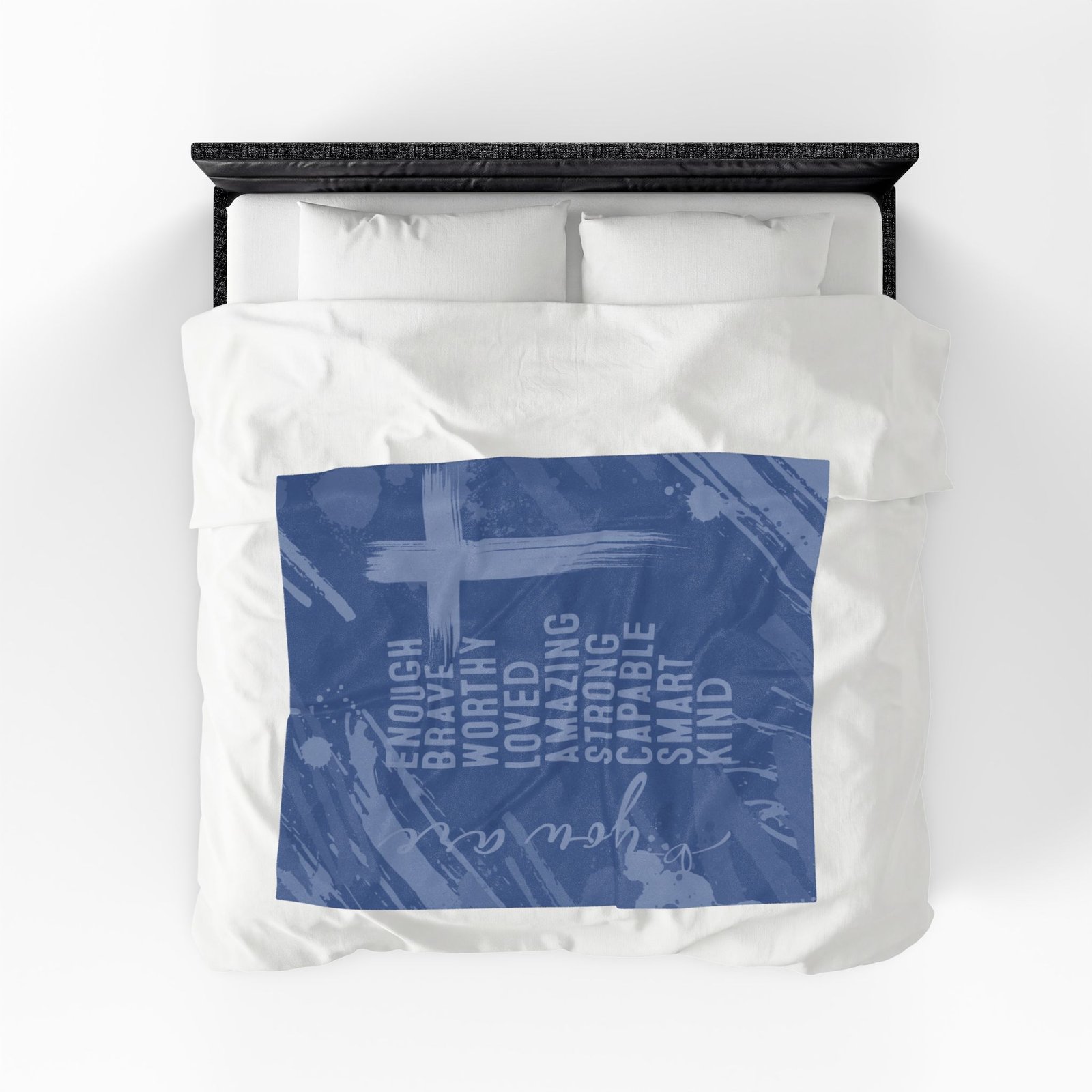 You are Enough Brave Worthy Loved Amazing Strong Plush Throw Blanket - Image 4