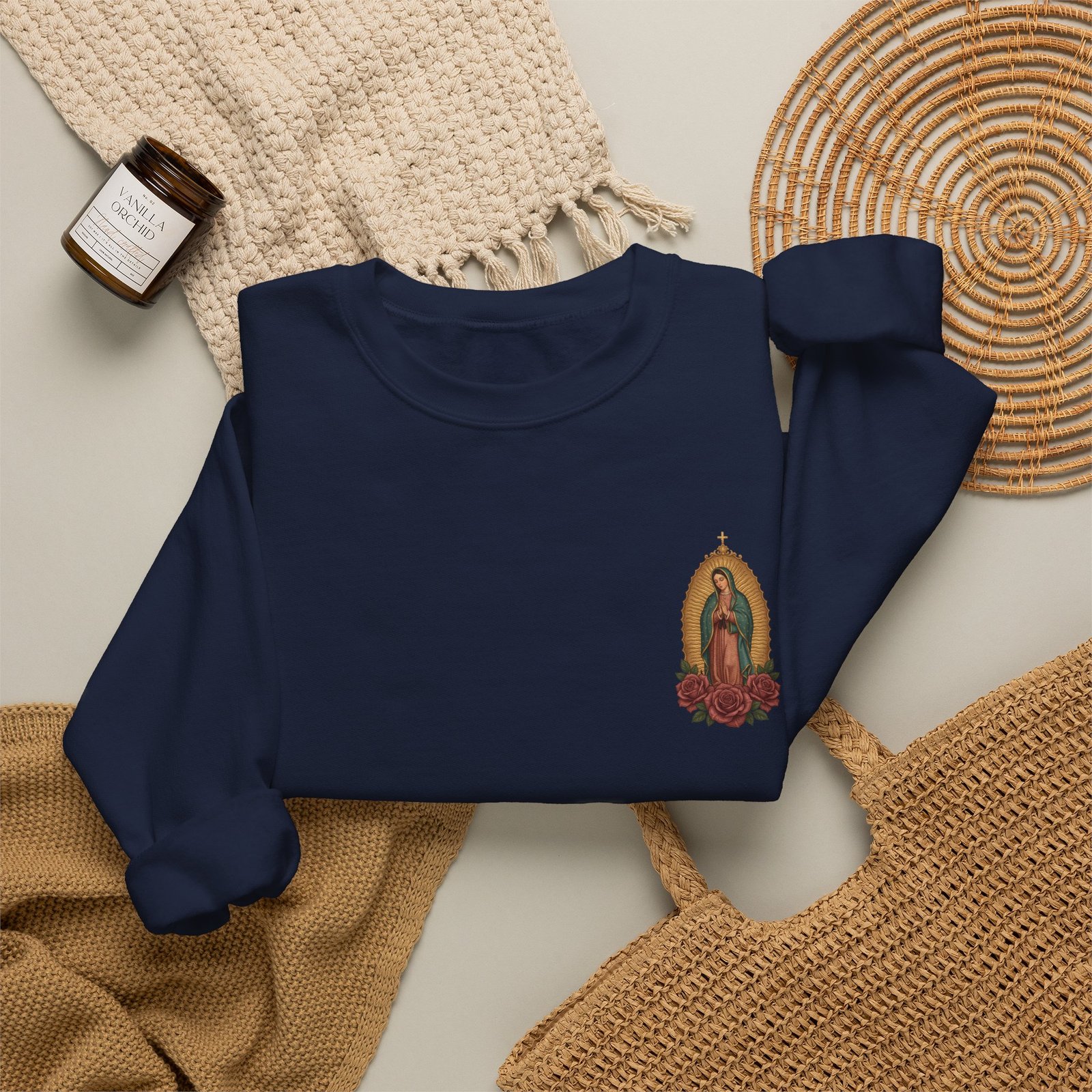 Guadalupe Blush Roses Crewneck Sweatshirt - Image 9