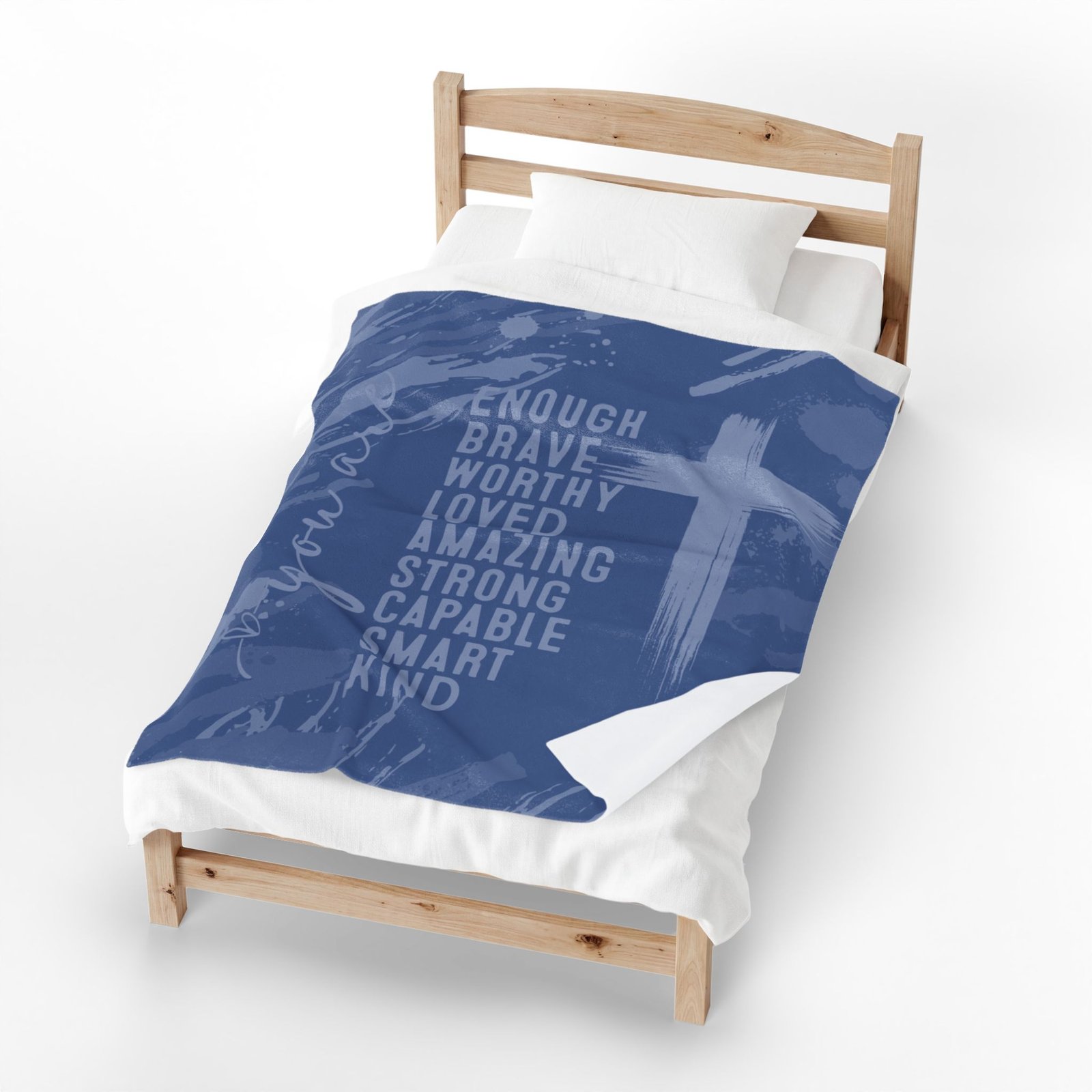You are Enough Brave Worthy Loved Amazing Strong Plush Throw Blanket - Image 3