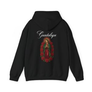Virgen de Guadalupe Red Roses Hoodie Sweatshirt