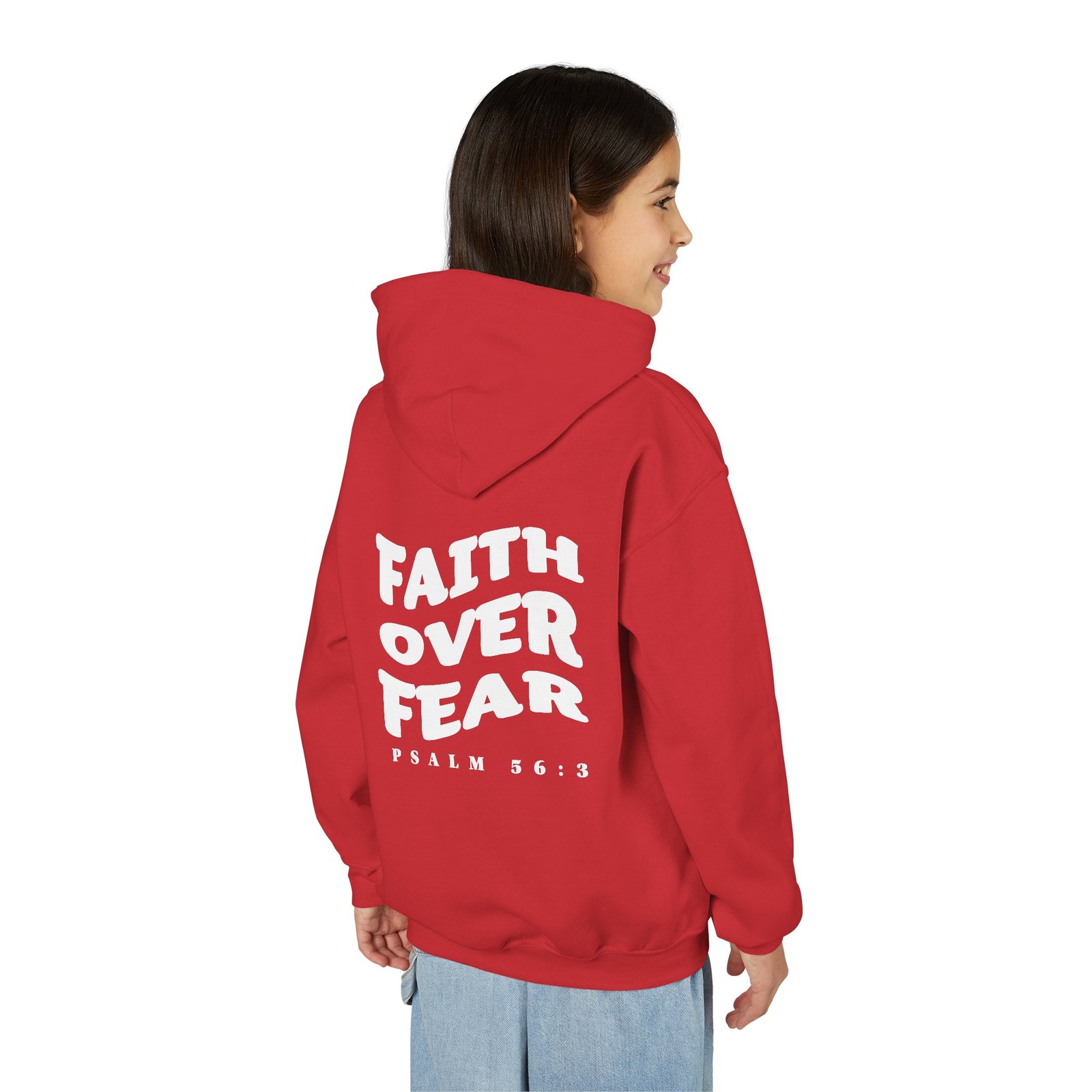 Faith Over Fear Psalm 56:3 Youth Hoodie Sweatshirt - Image 15