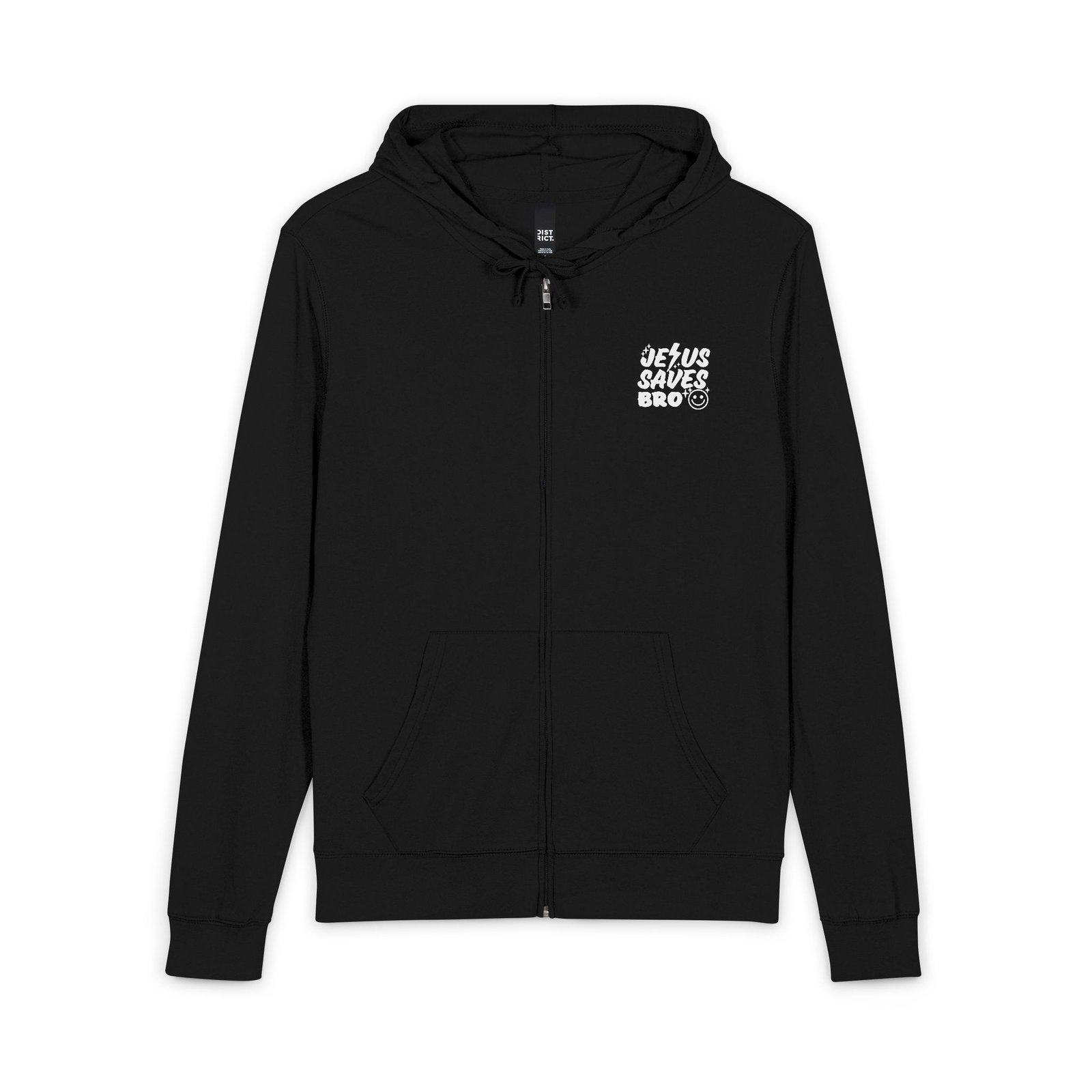 Jesus Saves Bro District® Full-Zip Hoodie - Front & Back