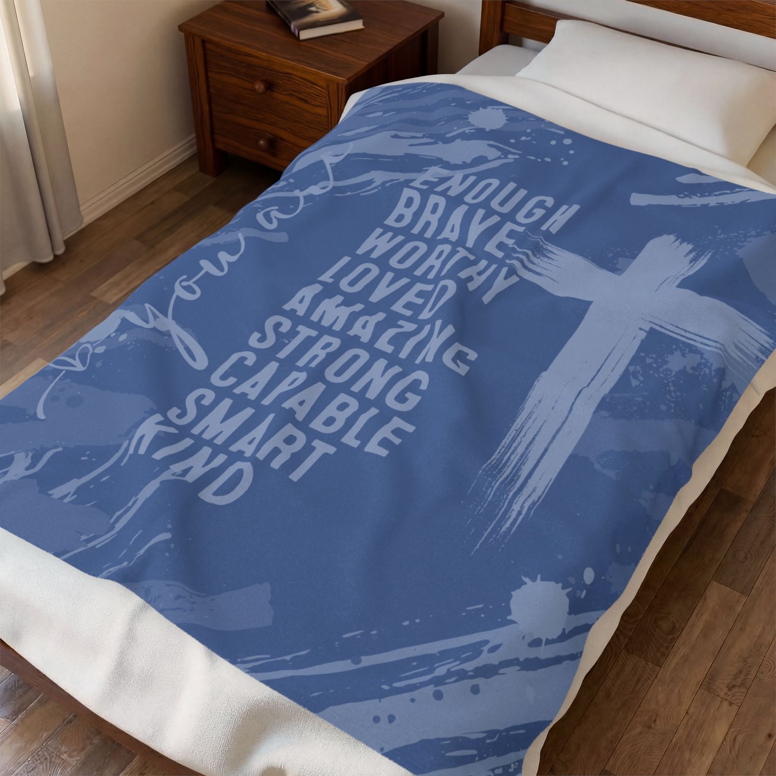 You are Enough Brave Worthy Loved Amazing Strong Plush Throw Blanket - Image 2